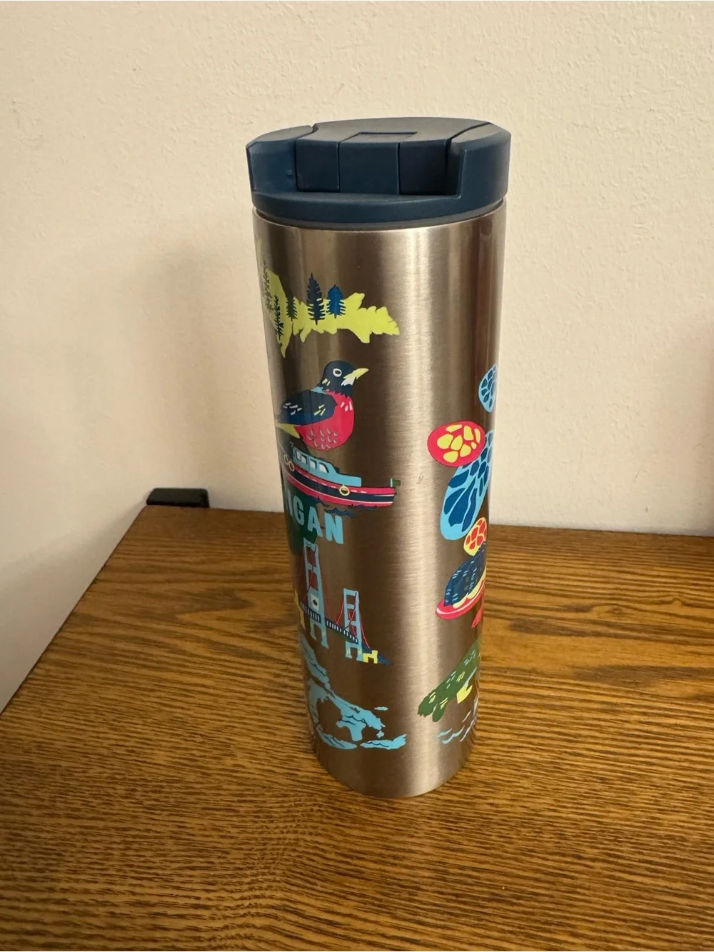 Starbucks Michigan Discovery Series Stainless Steel Tumbler 16oz Travel Mug GUC